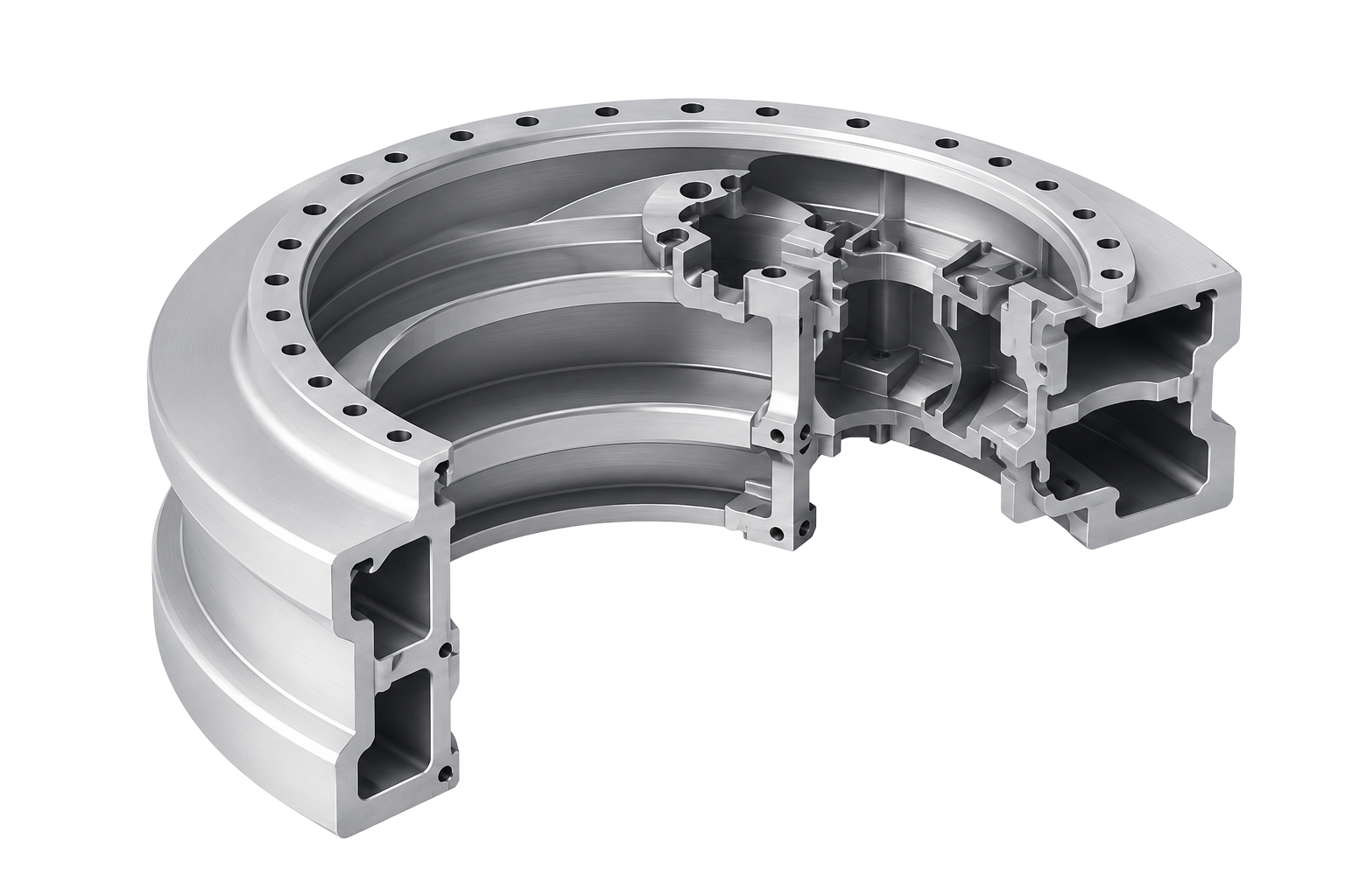 Exploded technical view of turbine housing component TH-204